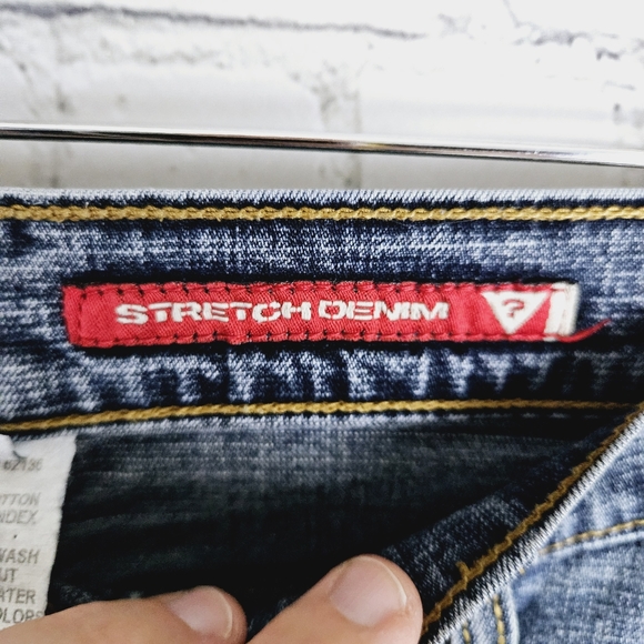 GUESS | vintage exposed button fly flare leg stretch denim jeans - Picture 9 of 11